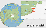 Savanna Style Location Map of Qapqai, highlighted parent region