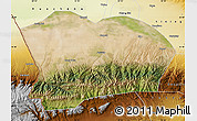 Satellite Map of Qapqai, physical outside