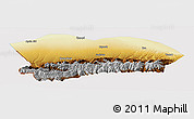 Physical Panoramic Map of Qapqai, cropped outside