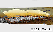 Physical Panoramic Map of Qapqai, darken