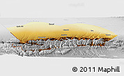 Physical Panoramic Map of Qapqai, lighten, desaturated