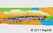 Physical Panoramic Map of Qapqai, political outside