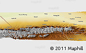 Physical Panoramic Map of Qapqai
