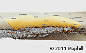 Physical Panoramic Map of Qapqai, semi-desaturated
