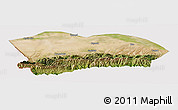 Satellite Panoramic Map of Qapqai, cropped outside