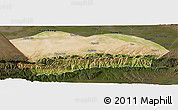 Satellite Panoramic Map of Qapqai, darken