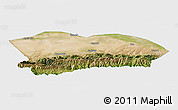 Satellite Panoramic Map of Qapqai, single color outside