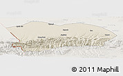 Shaded Relief Panoramic Map of Qapqai, lighten