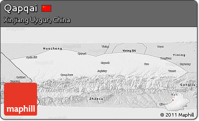 Silver Style Panoramic Map of Qapqai