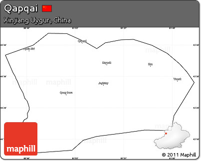 Blank Simple Map of Qapqai, cropped outside