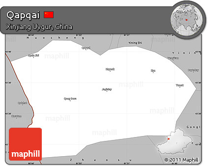 Gray Simple Map of Qapqai