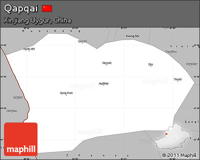 Gray Simple Map of Qapqai