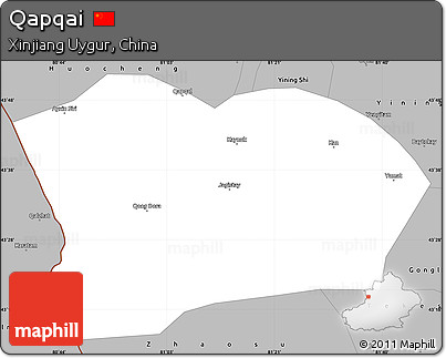 Gray Simple Map of Qapqai