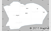 Gray Simple Map of Qapqai, single color outside