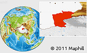 Physical Location Map of Ruoqiang, highlighted parent region