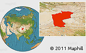 Satellite Location Map of Ruoqiang