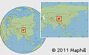 Savanna Style Location Map of Ruoqiang, within the entire country