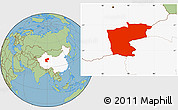 Savanna Style Location Map of Ruoqiang, highlighted country