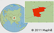 Savanna Style Location Map of Ruoqiang