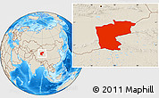 Shaded Relief Location Map of Ruoqiang
