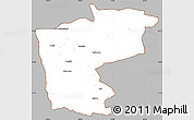 Gray Simple Map of Ruoqiang, cropped outside