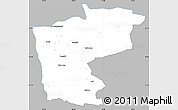Gray Simple Map of Ruoqiang, single color outside