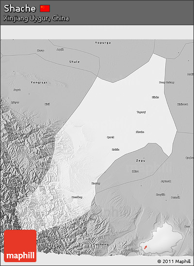Gray 3D Map of Shache