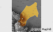 Physical 3D Map of Shache, darken, desaturated
