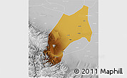 Physical 3D Map of Shache, lighten, desaturated