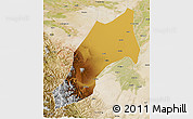 Physical 3D Map of Shache, satellite outside