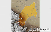 Physical 3D Map of Shache, semi-desaturated
