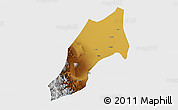 Physical 3D Map of Shache, single color outside