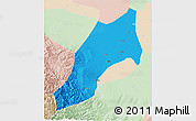 Political 3D Map of Shache, lighten