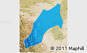 Political 3D Map of Shache, satellite outside