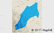 Political 3D Map of Shache, shaded relief outside
