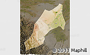 Satellite 3D Map of Shache, darken
