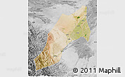 Satellite 3D Map of Shache, desaturated