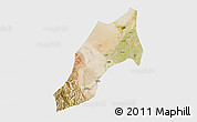 Satellite 3D Map of Shache, single color outside