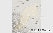 Shaded Relief 3D Map of Shache, semi-desaturated