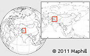 Blank Location Map of Shache, within the entire country
