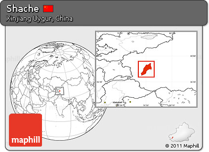 Blank Location Map of Shache