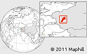 Blank Location Map of Shache, highlighted country