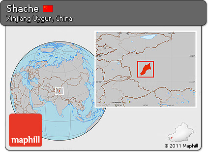 Gray Location Map of Shache