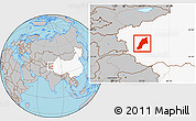 Gray Location Map of Shache, highlighted country
