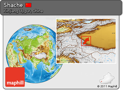 Physical Location Map of Shache