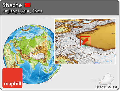 Physical Location Map of Shache