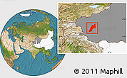 Satellite Location Map of Shache, highlighted country, highlighted parent region