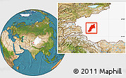 Satellite Location Map of Shache, highlighted parent region