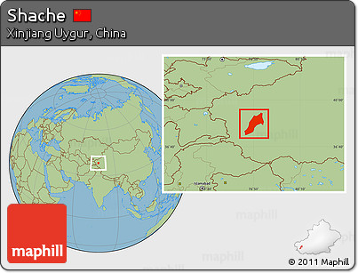 Savanna Style Location Map of Shache