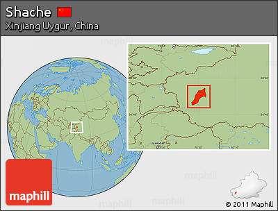 Savanna Style Location Map of Shache